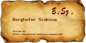 Berghofer Szabina névjegykártya